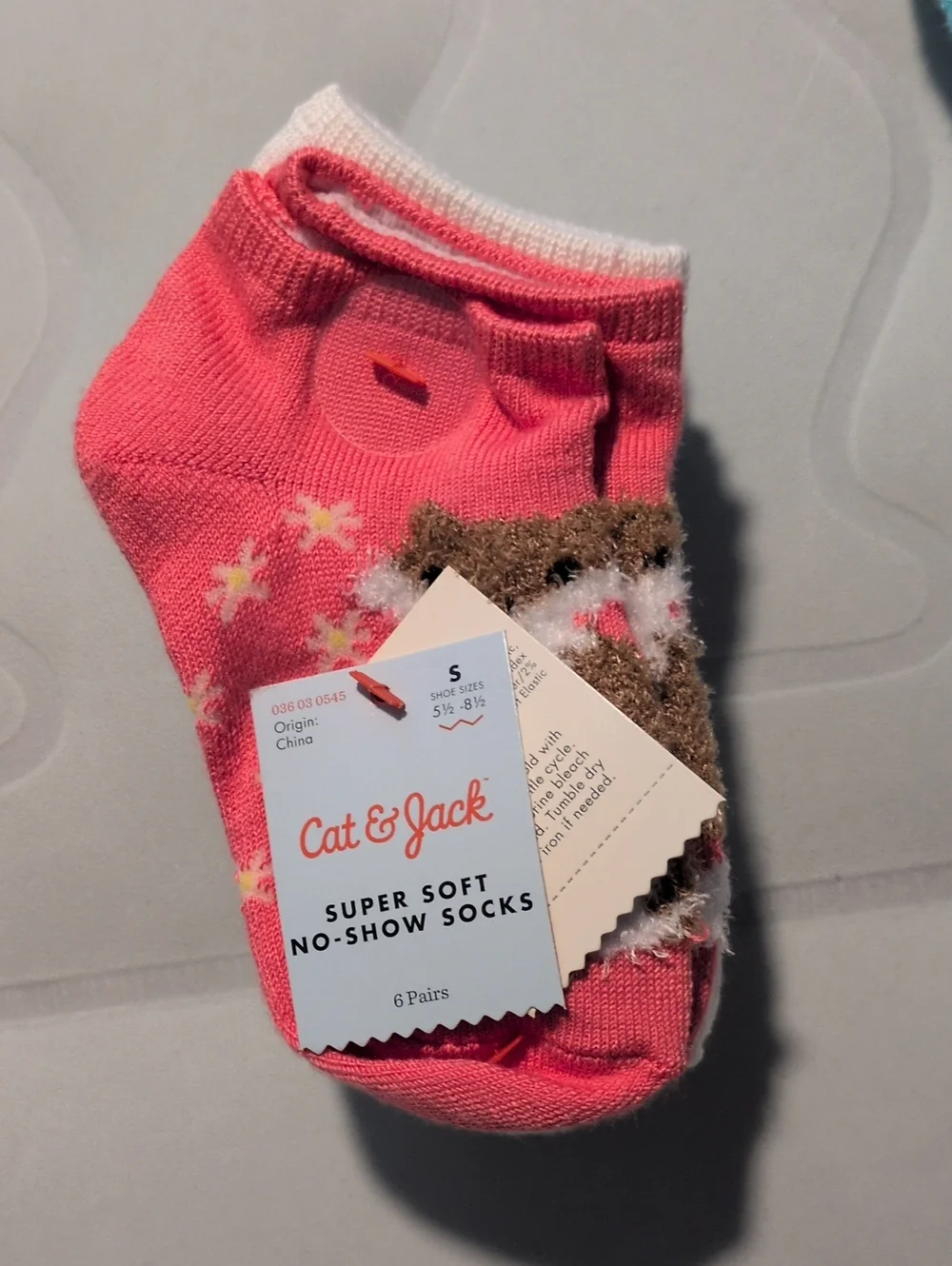 Cat & Jack No Show Socks Size Small 6pairs